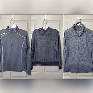 Bundle Of 3 Mondetta~Zella~Ping Pullover Hoodie Half Zip Size Medium